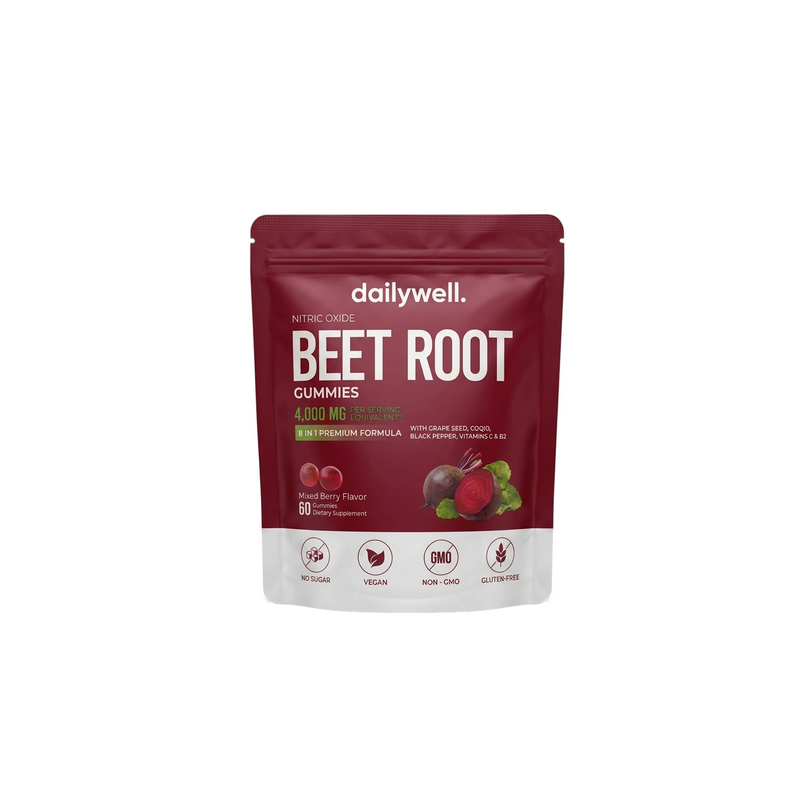 One pouch of Dailywell Beet Root Gummies
